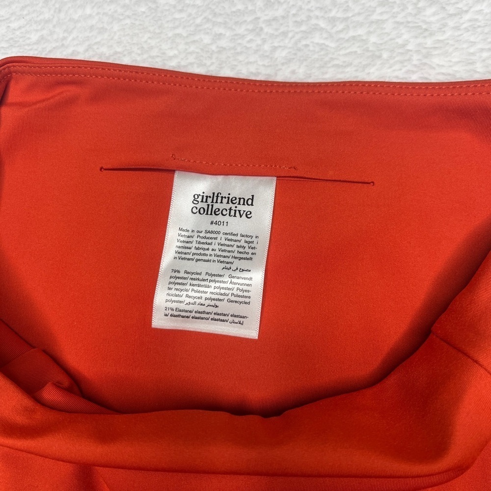 Girlfriend Collective High Rise 8” Bike Short Azalea Orange sz S Activewear EUC - Picture 8 of 11